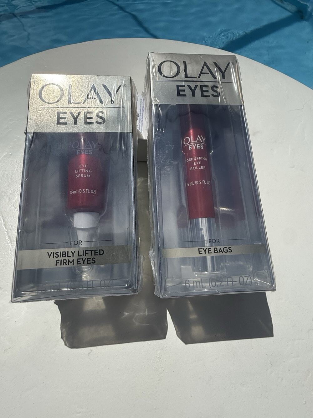 Olay Eyes Eye Lifting Serum 15 mL & Depuffing Eye Roller 6 mL Bundle New Sealed